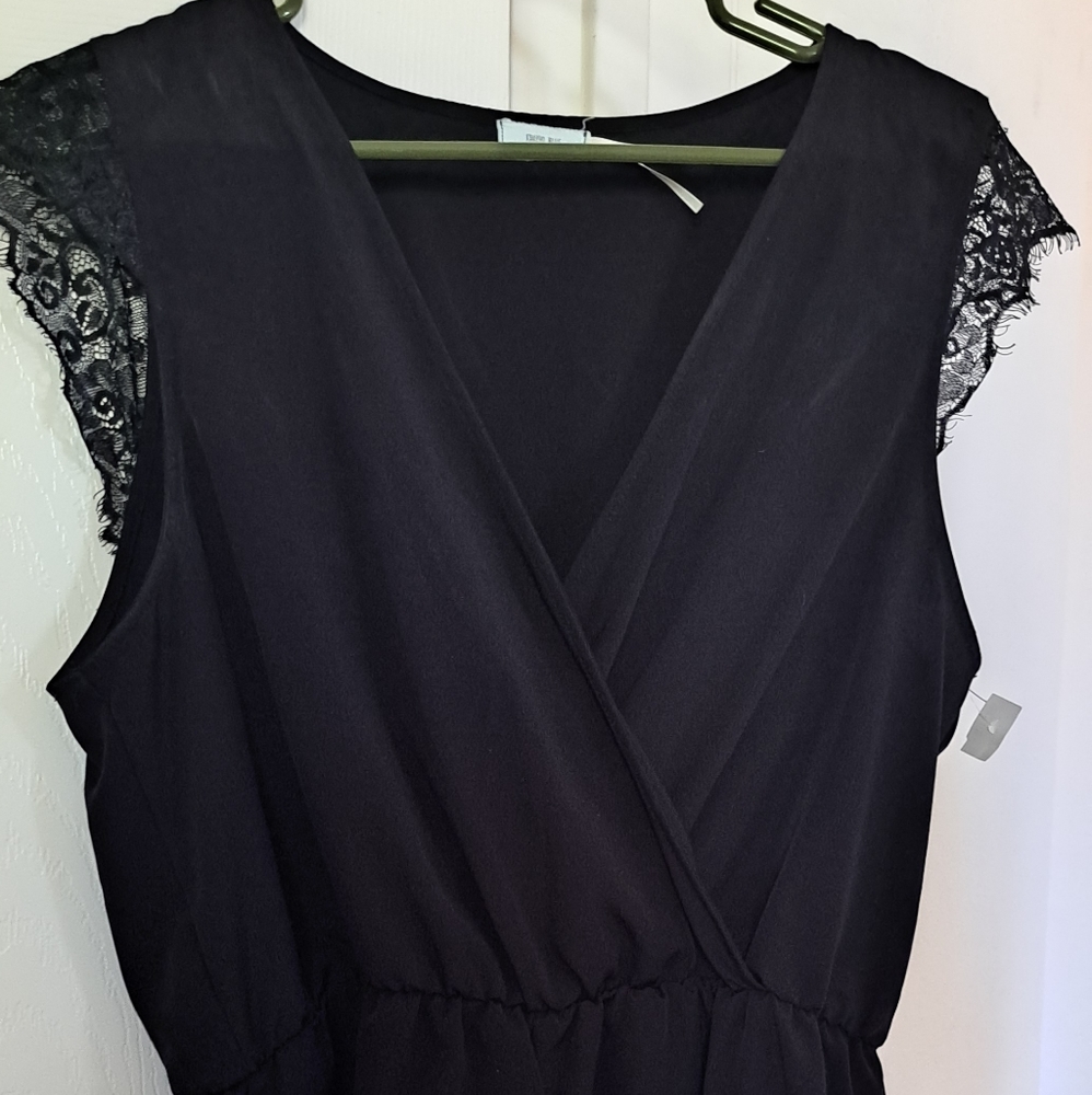 Black romper large faux wrap lightweight